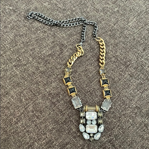 Elegant Gold and Silver Necklace with Black Accents by Stella & Dot - Picture 1 of 9